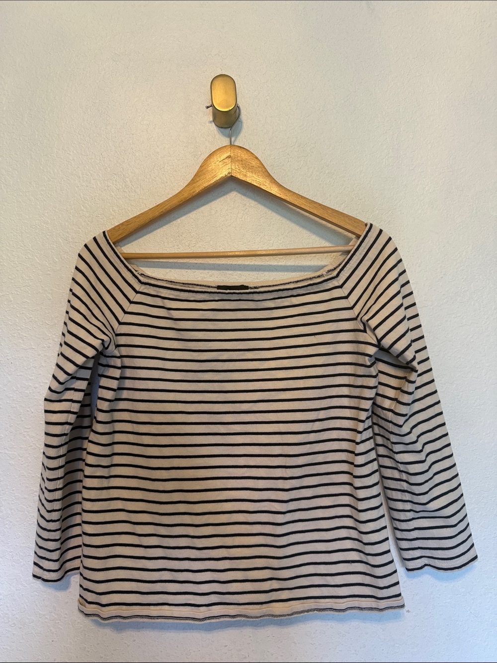 Theory Aprine K Classic Stripe Off Shoulder Top - Picture 3 of 6